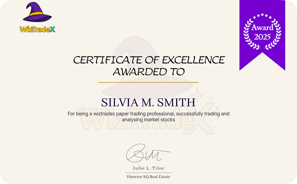Example WizTradeX Academy certificate of completion